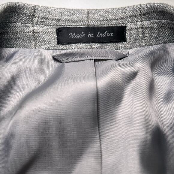 Lauren Ralph Lauren Blazer Mens Size 42R Gray Windowpane Silk Wool Sports Coat - Picture 5 of 16